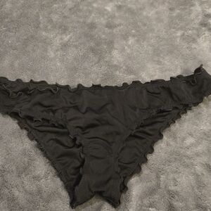 Shade & Shore Black Ruffled Swim Bottom